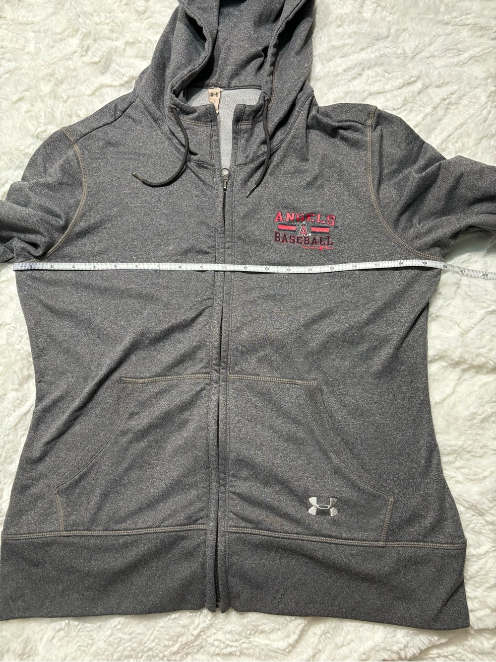 Under Armour Los Angeles Angels MLB Hooded Zip Coldgear Sweatshirt Large Jacket - Picture 8 of 10